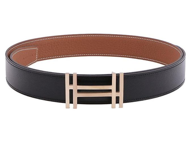 Hermès Buckle Reversible Leather Strap Black - view 7