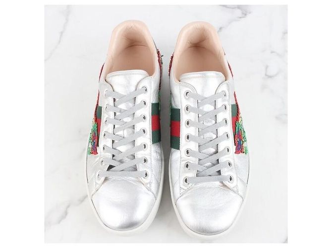 Gucci Sneakers Ace Dragon Silver Argento - vista 7