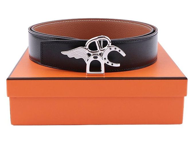 Hermès Good Luck Belt Buckle Gold Reversible Double-Sided Leather Strap Multiple colors - view 10