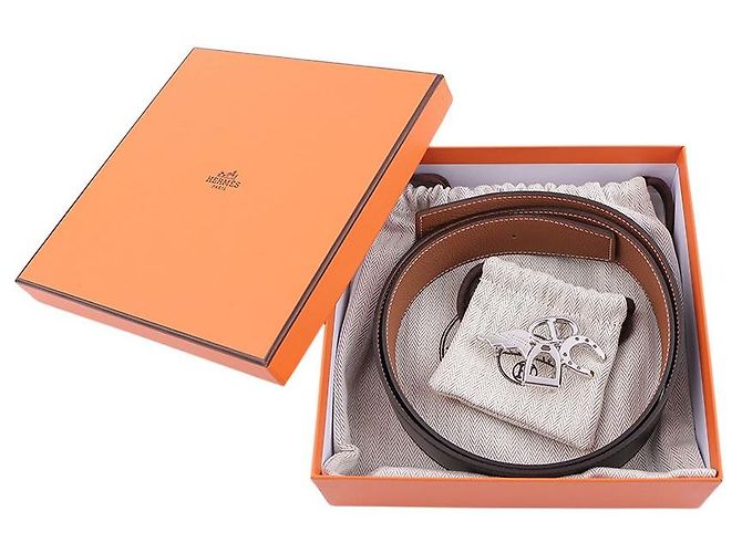 Hermès Good Luck Belt Buckle Gold Reversible Double-Sided Leather Strap Multiple colors - view 2
