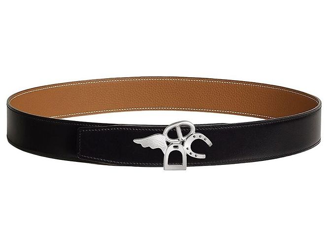 Hermès Good Luck Belt Buckle Gold Reversible Double-Sided Leather Strap Multiple colors - view 4