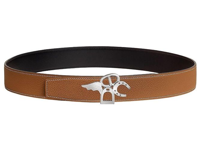 Hermès Good Luck Belt Buckle Gold Reversible Double-Sided Leather Strap Multiple colors - view 5