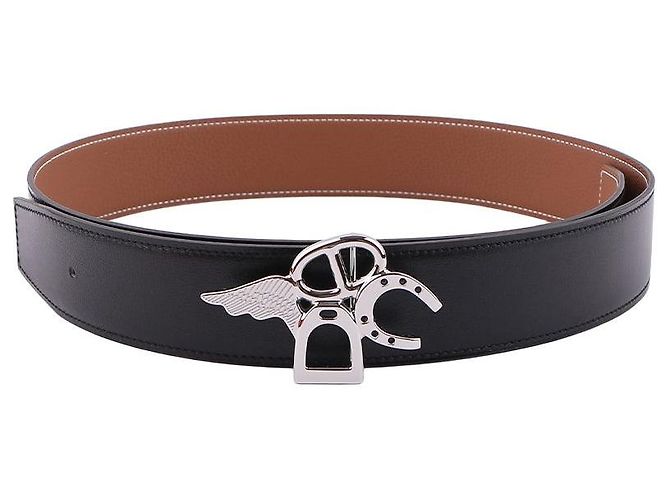 Hermès Good Luck Belt Buckle Gold Reversible Double-Sided Leather Strap Multiple colors - view 6