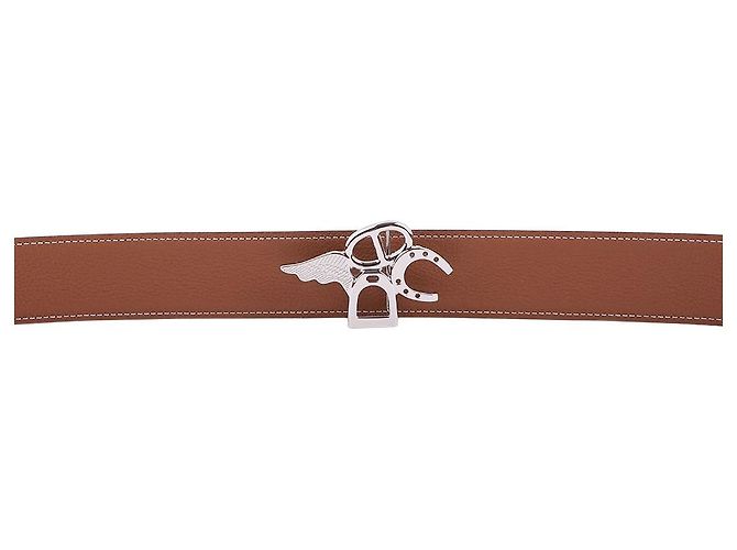 Hermès Good Luck Belt Buckle Gold Reversible Double-Sided Leather Strap Multiple colors - view 8