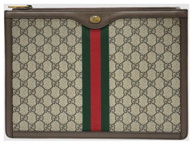 Gucci Clutch Ophidia GG Supreme Castaño - vista 2