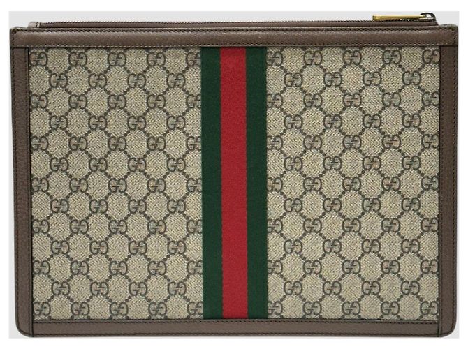 Gucci Clutch Ophidia GG Supreme Castaño - vista 8