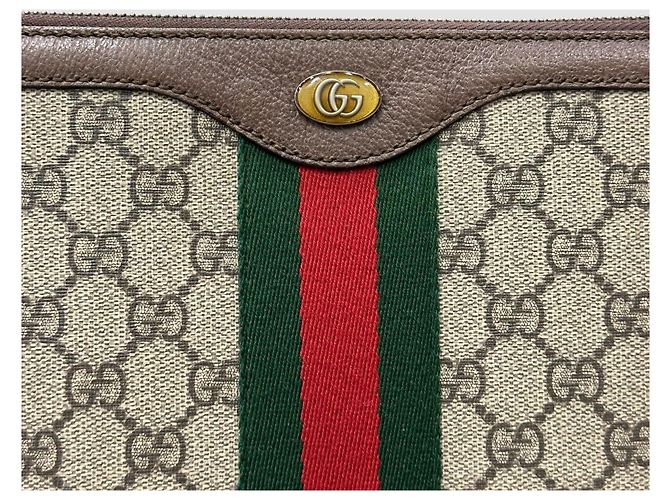 Gucci Clutch Ophidia GG Supreme Castaño - vista 9