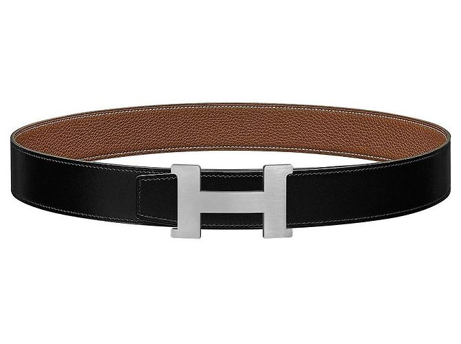Hermès Constanse Belt Buckle Gold Reversible Leather Strap Brown - view 4