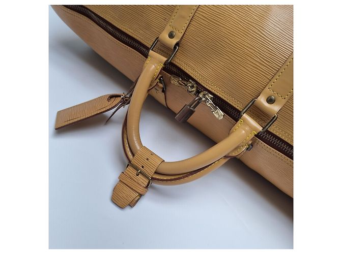 Louis Vuitton Borsa da viaggio Keepall Epi Boston Tassili Yellow Giallo - vista 13