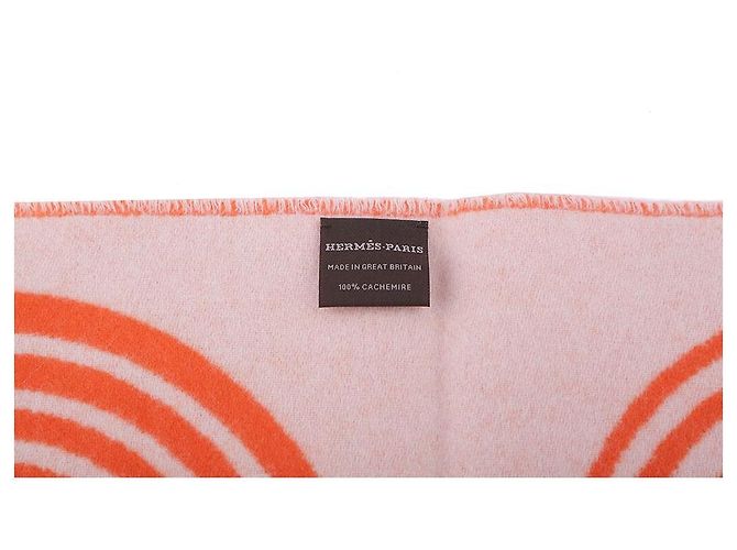 Hermès Cashmere-Schal Graphic Line Wave Orange - Ansicht 11