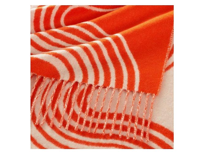 Hermès Cashmere-Schal Graphic Line Wave Orange - Ansicht 7