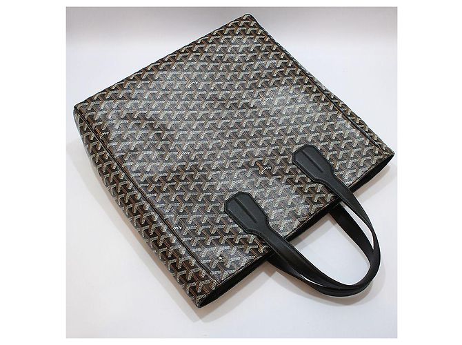 Borsa Tote in tela Goyardine nera Voltaire Nero - vista 3