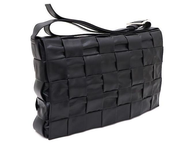 Bolso Bandolera Bottega Veneta Intrecciato Format Maxi Cassette Negro - vista 2