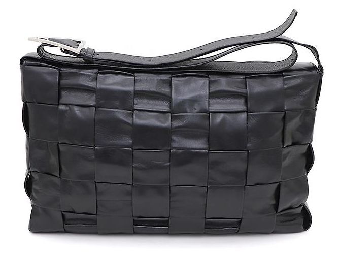 Bolso Bandolera Bottega Veneta Intrecciato Format Maxi Cassette Negro - vista 3