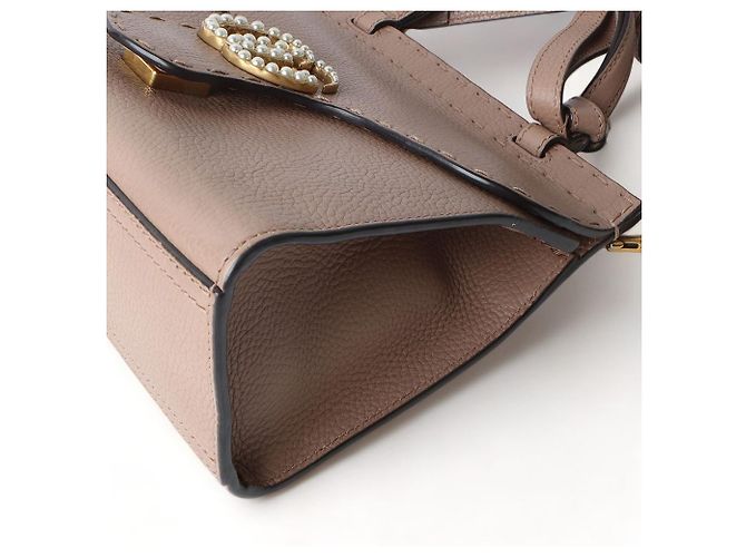 Gucci Mini borsa a manico e a tracolla GG Marmont con perle Arancione - vista 5