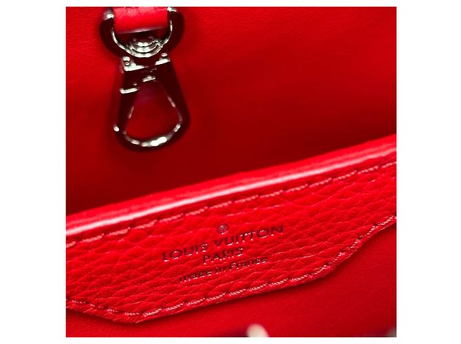 Louis Vuitton Borsa Capucines MM Rossa Rosso - vista 7