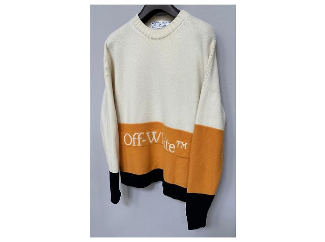 Off White Mehrfarbiger Strick aus Wolle mit Block-Logo Weiß - Ansicht 4