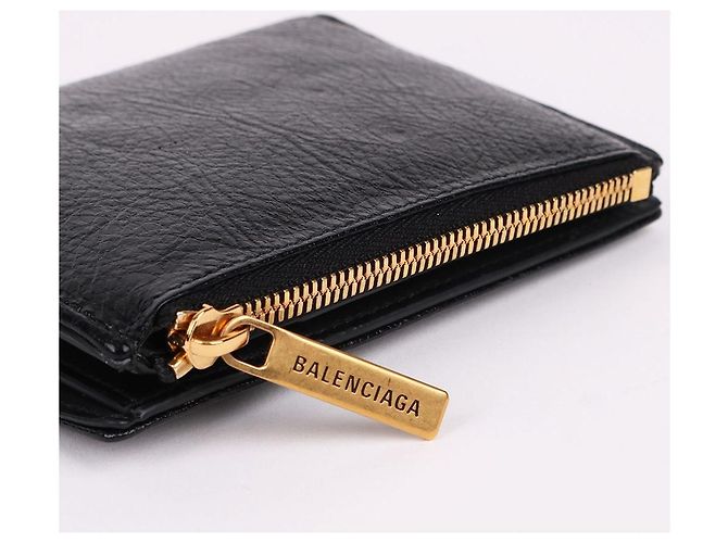 Balenciaga Portafoglio BB Monako nero con finiture dorate - vista 5