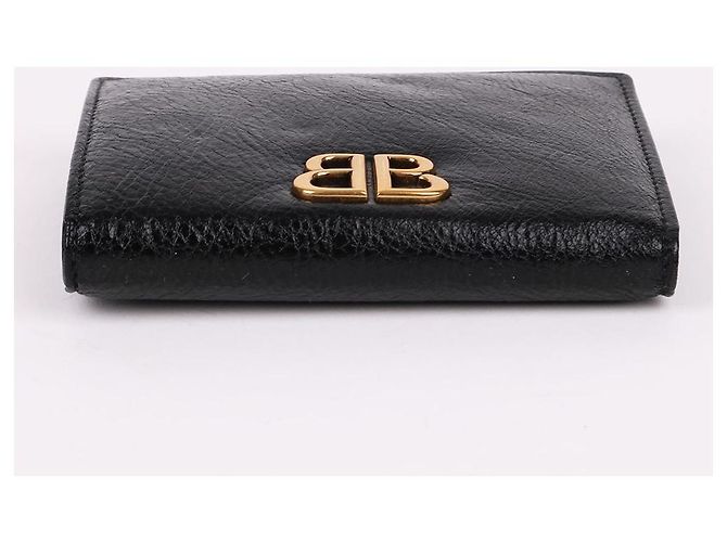 Balenciaga Portafoglio BB Monako nero con finiture dorate - vista 6