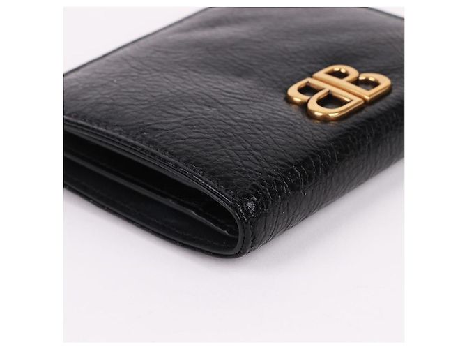 Balenciaga Portafoglio BB Monako nero con finiture dorate - vista 7