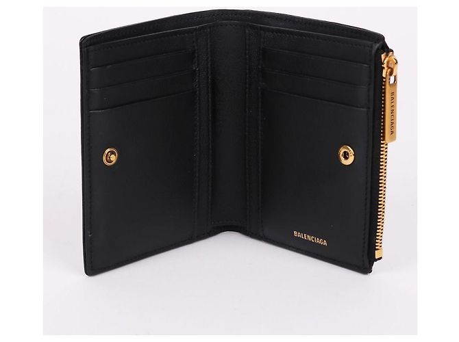 Balenciaga Portafoglio BB Monako nero con finiture dorate - vista 9