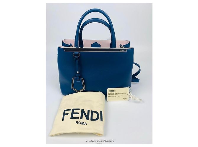 Borsa a Spalla Fendi Tuchure Petit Blu - vista 6