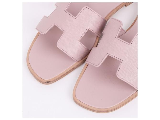 Hermès Oran Damen Hausschuhe Hellrosa Pink - Ansicht 2
