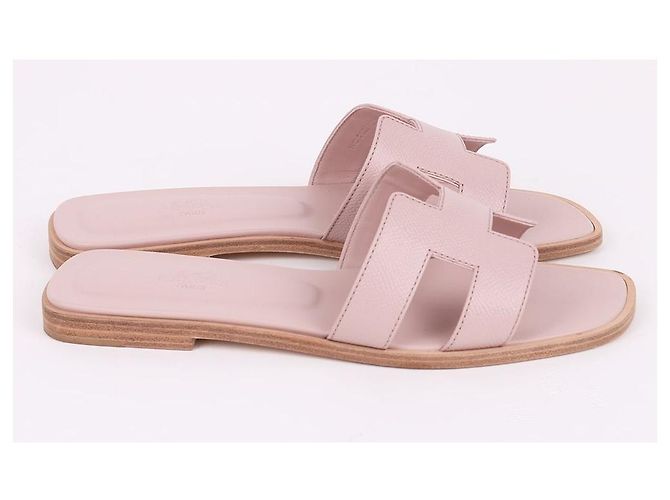 Hermès Oran Damen Hausschuhe Hellrosa Pink - Ansicht 5