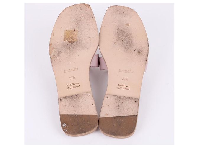 Hermès Oran Damen Hausschuhe Hellrosa Pink - Ansicht 7