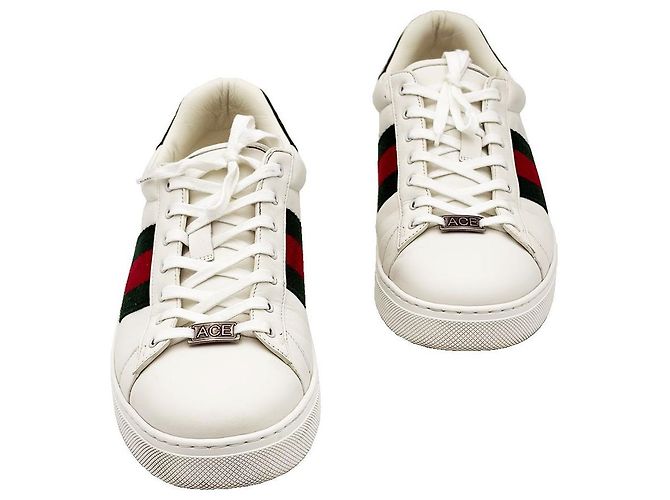 Gucci Sneakers Ace in pelle bianca Bianco - vista 2