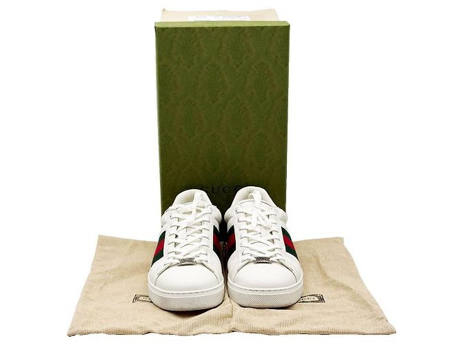 Gucci Sneakers Ace in pelle bianca Bianco - vista 3