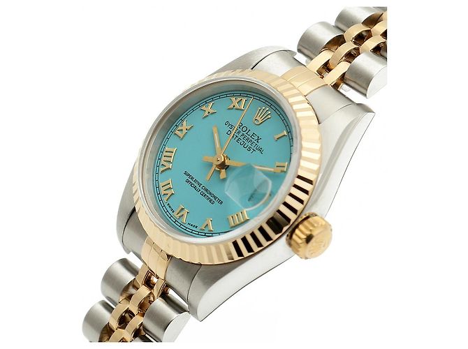 Rolex Reloj Datejust para mujer en combinación con esfera Tiffany e índices romanos en oro Azul - vista 10
