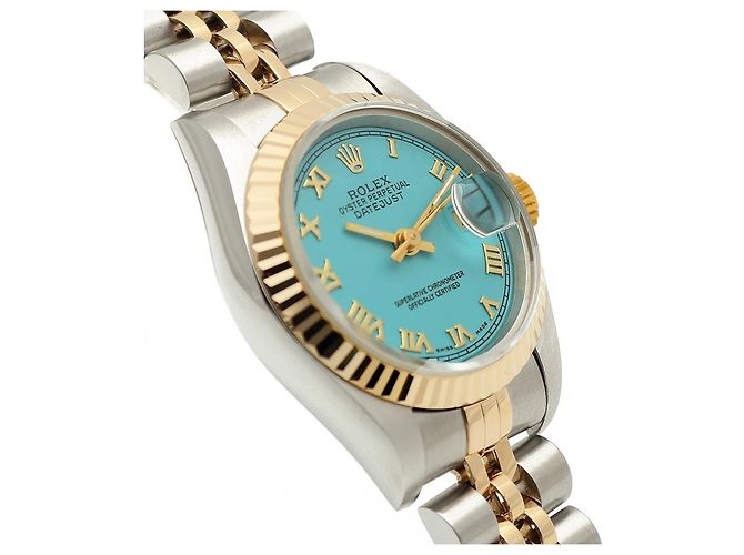 Rolex Reloj Datejust para mujer en combinación con esfera Tiffany e índices romanos en oro Azul - vista 11