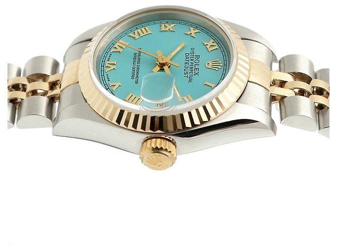 Rolex Reloj Datejust para mujer en combinación con esfera Tiffany e índices romanos en oro Azul - vista 12