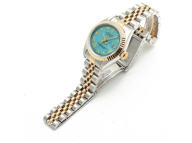 Rolex Reloj Datejust para mujer en combinación con esfera Tiffany e índices romanos en oro Azul - vista 14