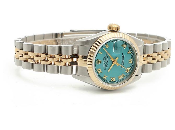 Rolex Reloj Datejust para mujer en combinación con esfera Tiffany e índices romanos en oro Azul - vista 16