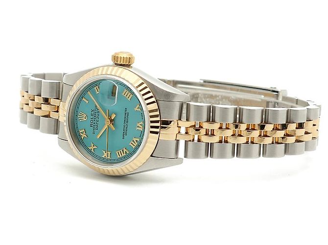 Rolex Reloj Datejust para mujer en combinación con esfera Tiffany e índices romanos en oro Azul - vista 17