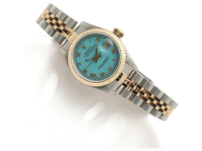 Rolex Reloj Datejust para mujer en combinación con esfera Tiffany e índices romanos en oro Azul - vista 18