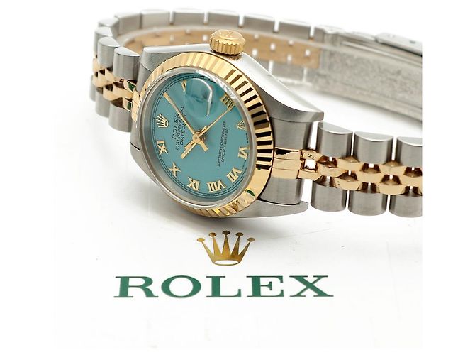 Rolex Reloj Datejust para mujer en combinación con esfera Tiffany e índices romanos en oro Azul - vista 20