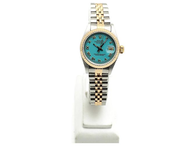 Rolex Reloj Datejust para mujer en combinación con esfera Tiffany e índices romanos en oro Azul - vista 3