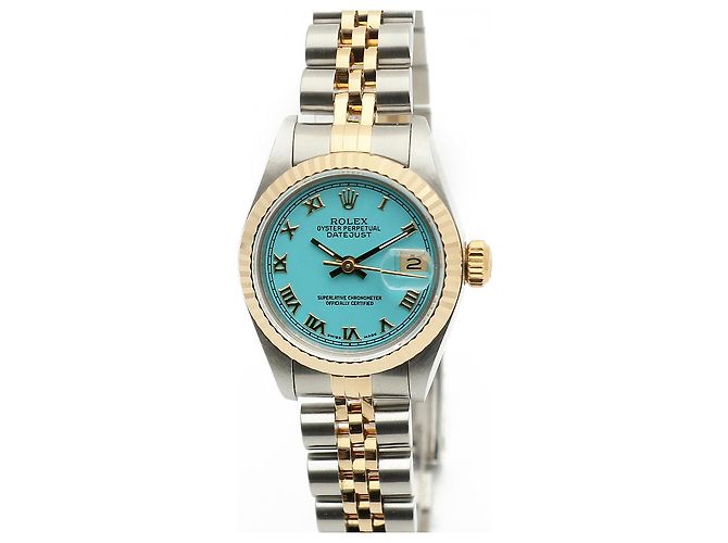 Rolex Reloj Datejust para mujer en combinación con esfera Tiffany e índices romanos en oro Azul - vista 8