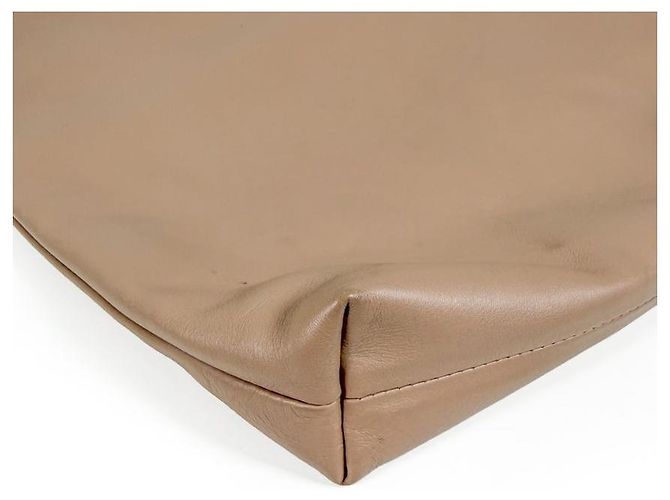 Miu Miu Borsa a tracolla in pelle morbida con catena logo da donna Cammeo Beige Arancione - vista 8