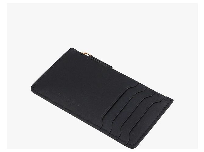 Marni Tarjetero con cremallera de piel de becerro Trunkaru stamp para mujer Negro - vista 7