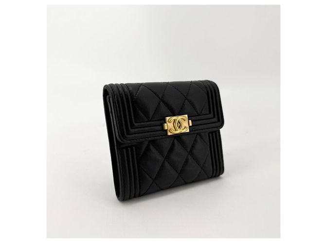 Chanel Portafoglio classico in pelle di agnello con logo dorato Multicolore - vista 2