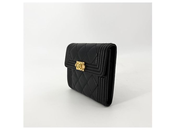 Chanel Portafoglio classico in pelle di agnello con logo dorato Multicolore - vista 5