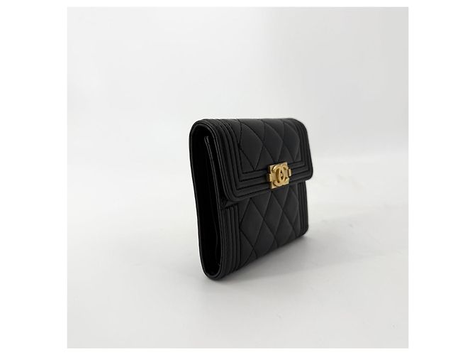 Chanel Portafoglio classico in pelle di agnello con logo dorato Multicolore - vista 6