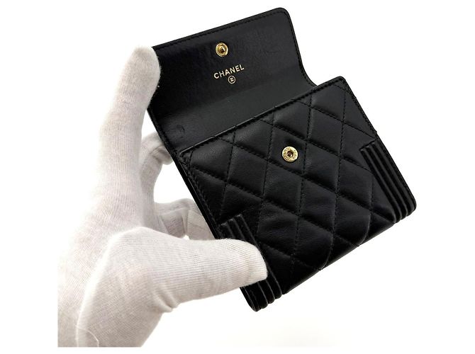 Chanel Portafoglio classico in pelle di agnello con logo dorato Multicolore - vista 7