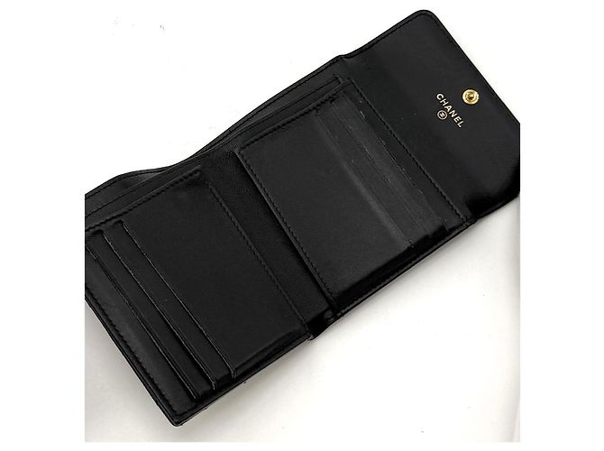 Chanel Portafoglio classico in pelle di agnello con logo dorato Multicolore - vista 8