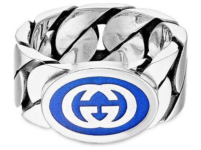 Gucci Bague en argent avec émail entrelacé Multicolore - vue 2