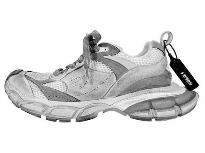 Balenciaga Sneaker One-Out in scamosciato da uomo Grigio chiaro Marrone - vista 7